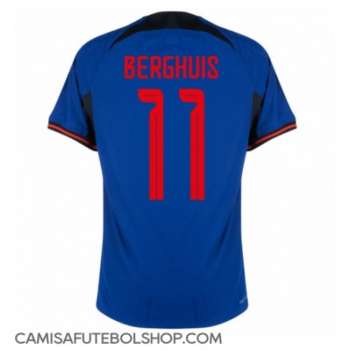 Camisa de time de futebol Holanda Steven Berghuis #11 Replicas 2º Equipamento Mundo 2022 Manga Curta
